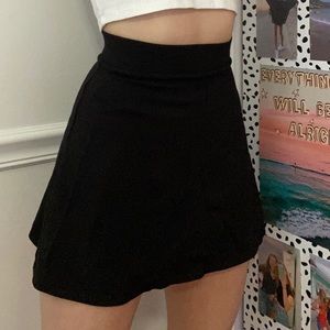 black mini skirt